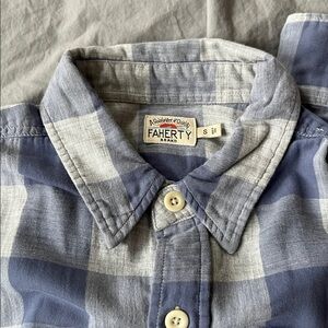 Faherty blue and Light Gray Checkered Shirt
